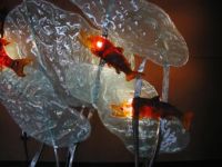 Sockeye, 2005, Kiln formed glass, steel, detail