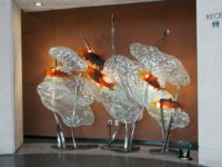 Sockeye, 2005, 9' h x 10' w 28" d, Kiln formed glass, steel
