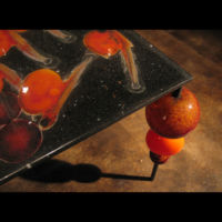 Caviar Table-detail by glass artist Michael Dupille
