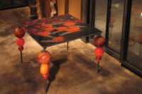 Caviar Table by glass artist Michael Dupille