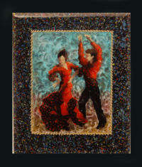 Flamencos by glass artist Michael Dupille