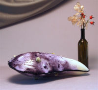 Grande Moules (Big Mussel) table piece Lavender by glass artist Michael Dupille