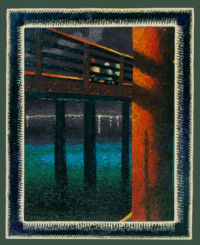 Night Fishing on Alki 2 by glass artist Michael Dupille