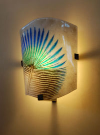 Peacock Sconce 2 by glass artist Michael Dupille