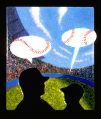 Talkin' Baseball by glass artist Michael Dupille