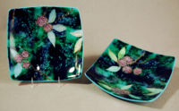 Watercolor bowls by glass artist Michael Dupille