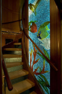 Yacht Detail Stairs by glass artist Michael Dupille