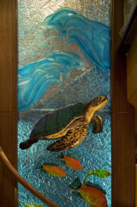 Yacht Detail Turtle 2 by glass artist Michael Dupille
